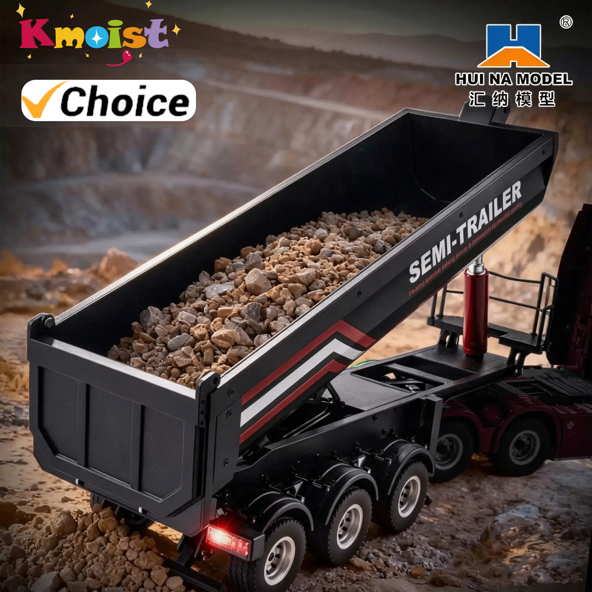 HUINA 1509 1/18 19CH Semi-trai - Dump Truck Toy ulasan dan harga