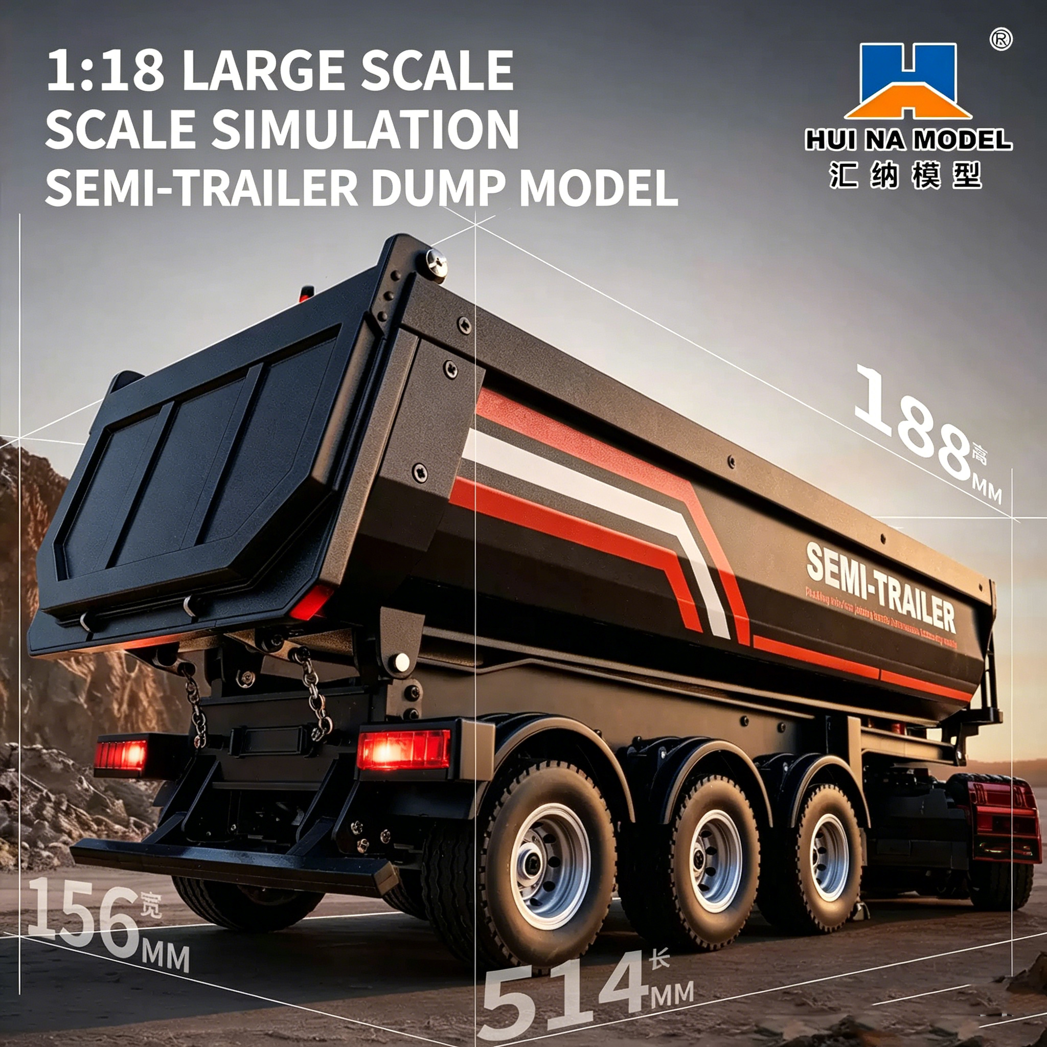 HUINA 1509 1/18 19CH Semi-trai - Dump Truck Toy ulasan dan harga