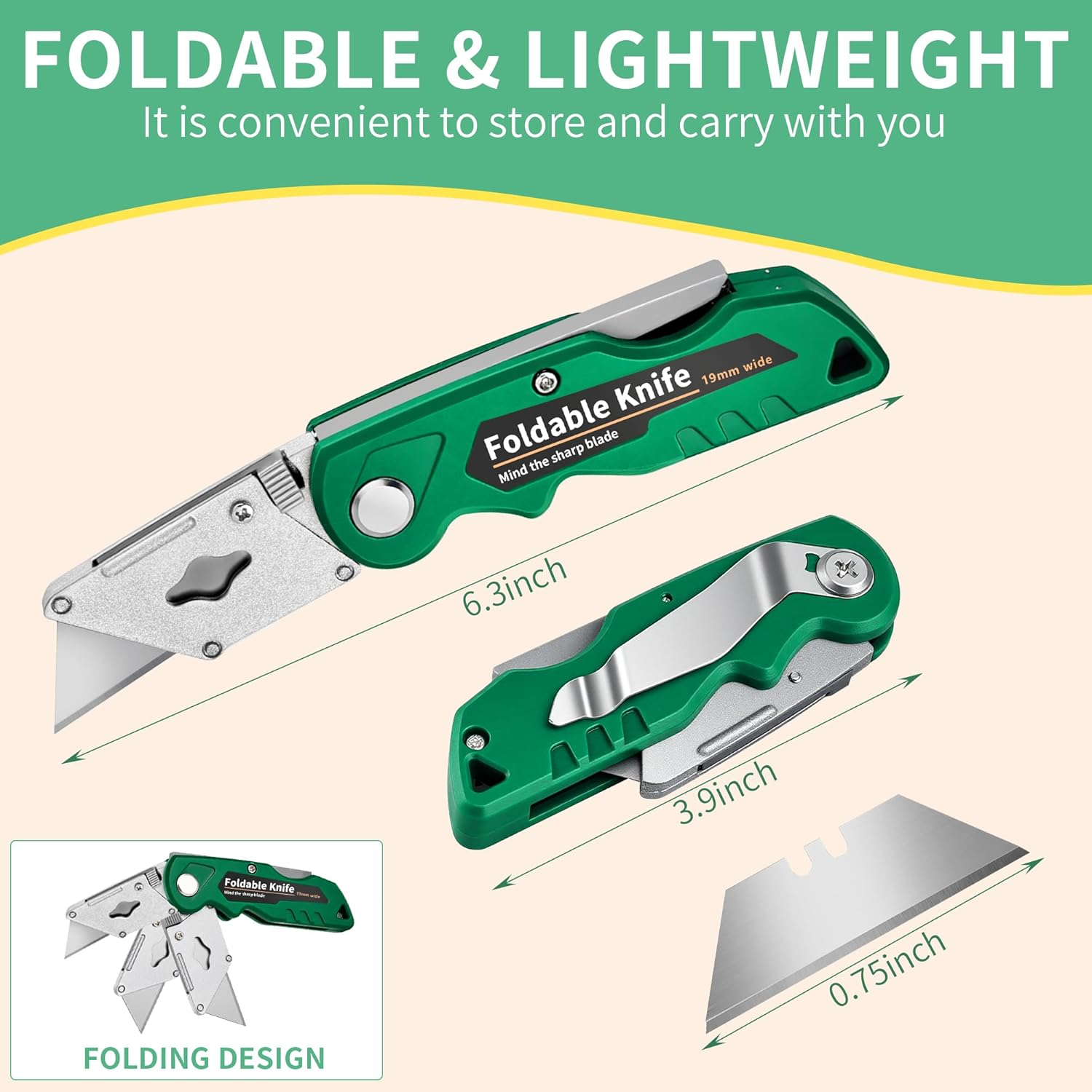 Kitchen Box Cutter,4-Pack Fold - Heavy Equipment Blade ulasan dan harga