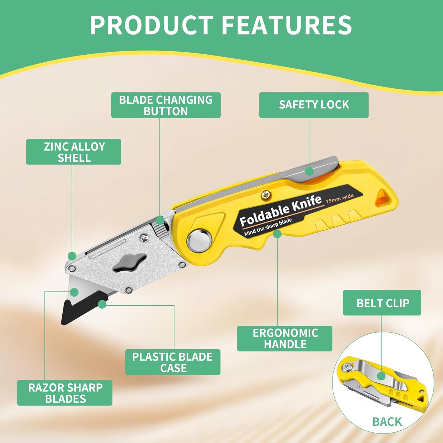 Kitchen Box Cutter,4-Pack Fold - Heavy Equipment Blade ulasan dan harga
