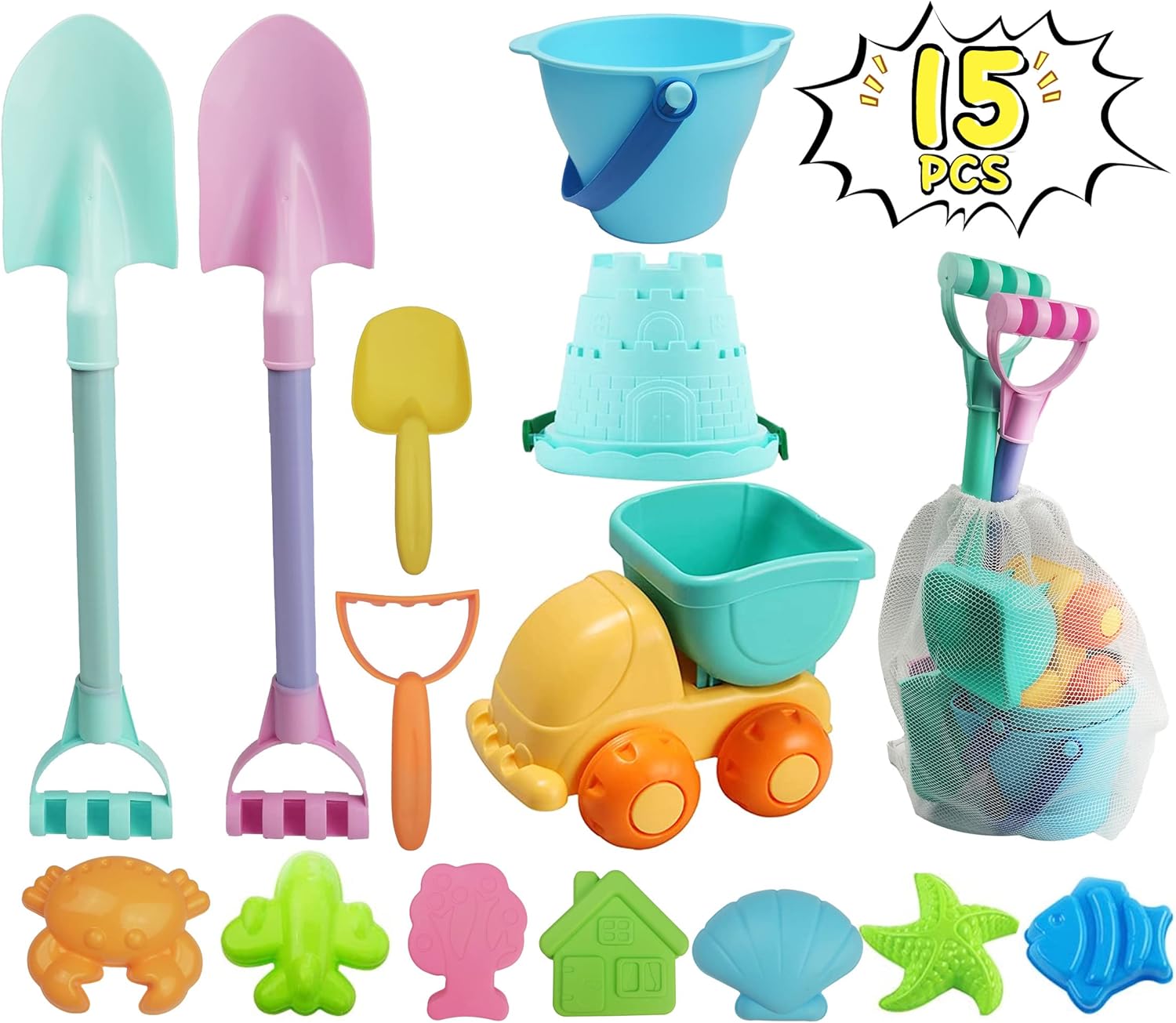 15 PCS Beach Sand Toys Set wit - Dump Truck Toy ulasan dan harga