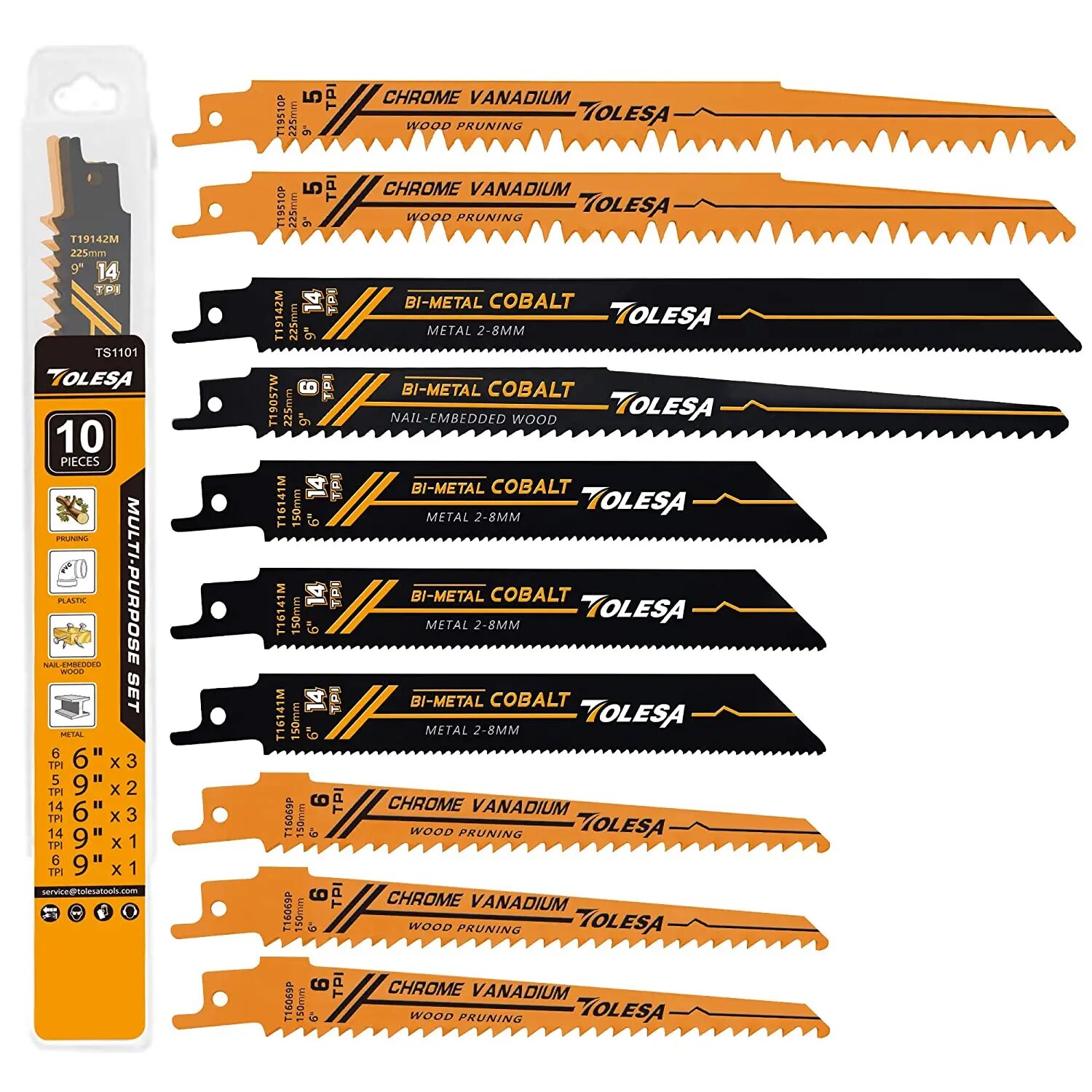 TOLESA 10PCS Reciprocating Bi- - Heavy Equipment Blade ulasan dan harga